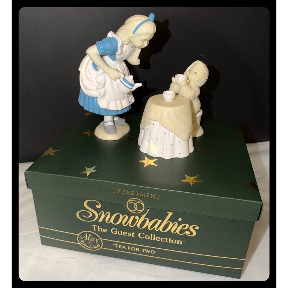 Dept 56 Snowbabies Alice In Wonderland "Tea For Two" 2000 The Guest Collection